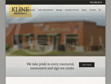 Tablet Screenshot of klinememorials.com